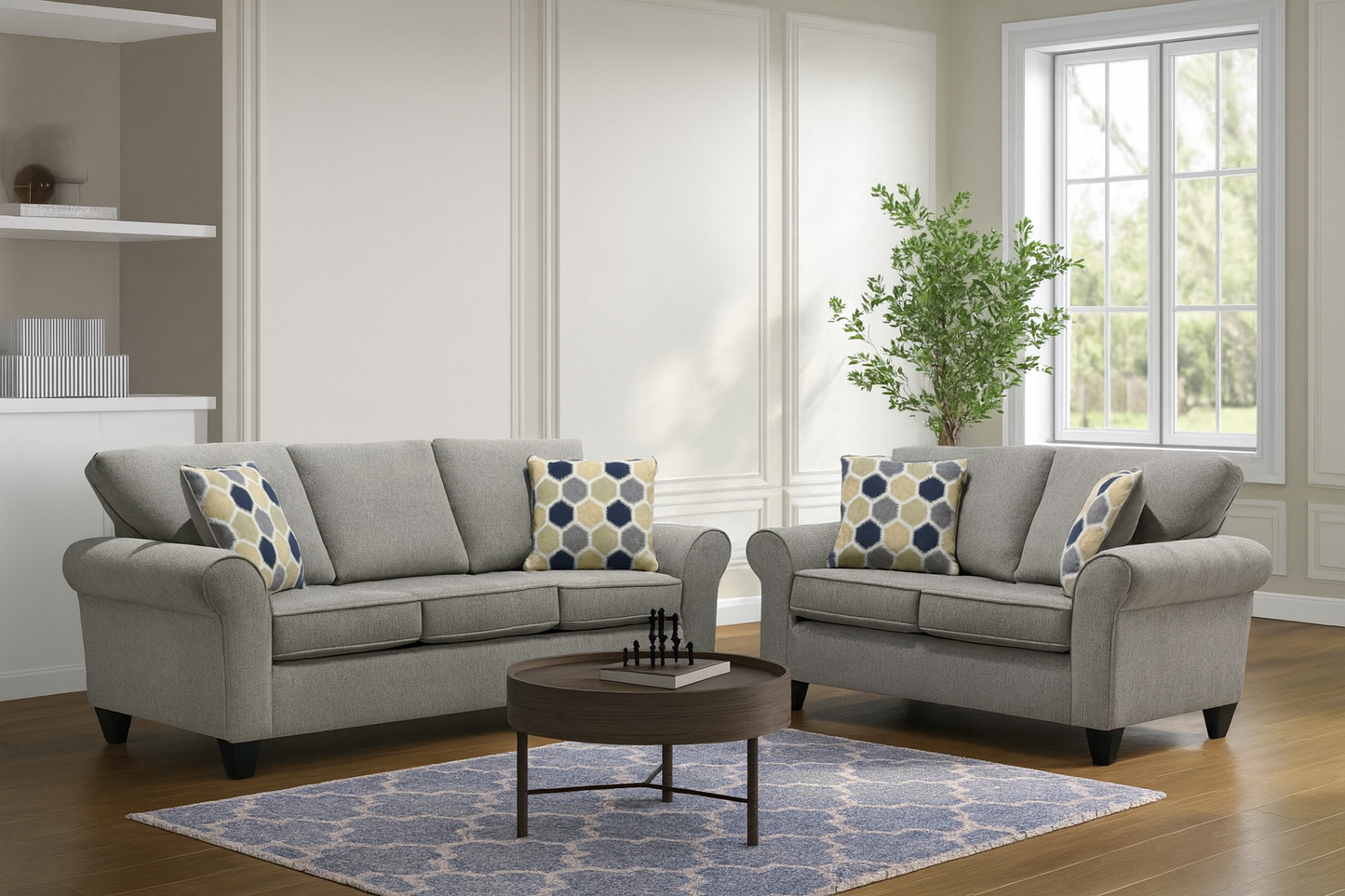 Haven Sofa & Loveseat Set – Comfortable Transitional Design with Plush Cushions (Multiple Colors & Arm Styles)