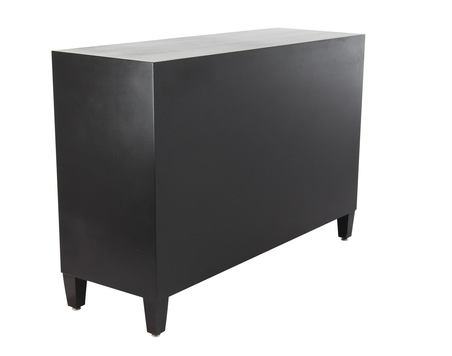 Black Moon Crescent Cabinet with Crystal Knobs – 2-Door Silver Accent Storage, 47"