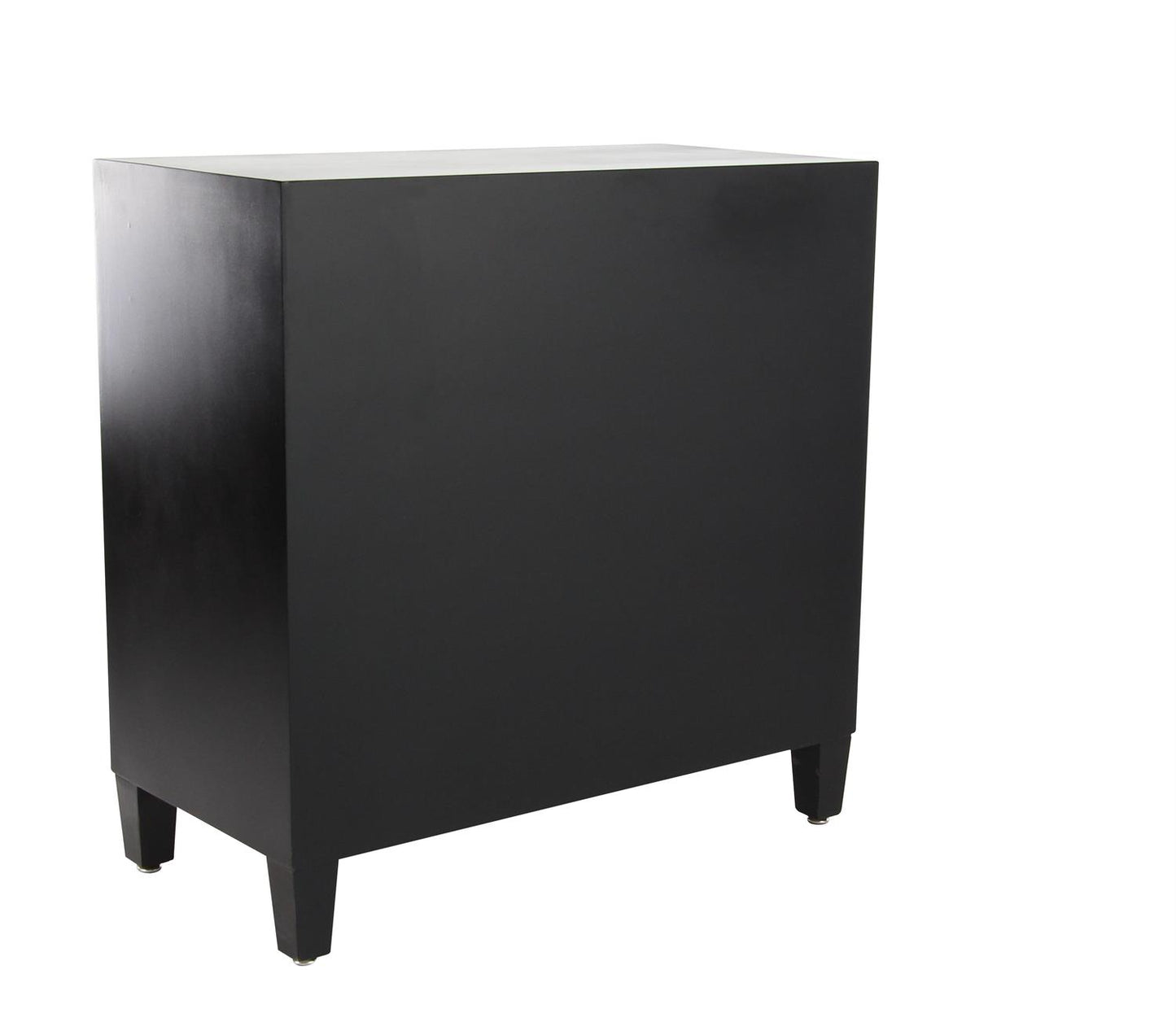 Black Moon Crescent Cabinet with Crystal Knobs – 2-Door Silver Accent, 31"