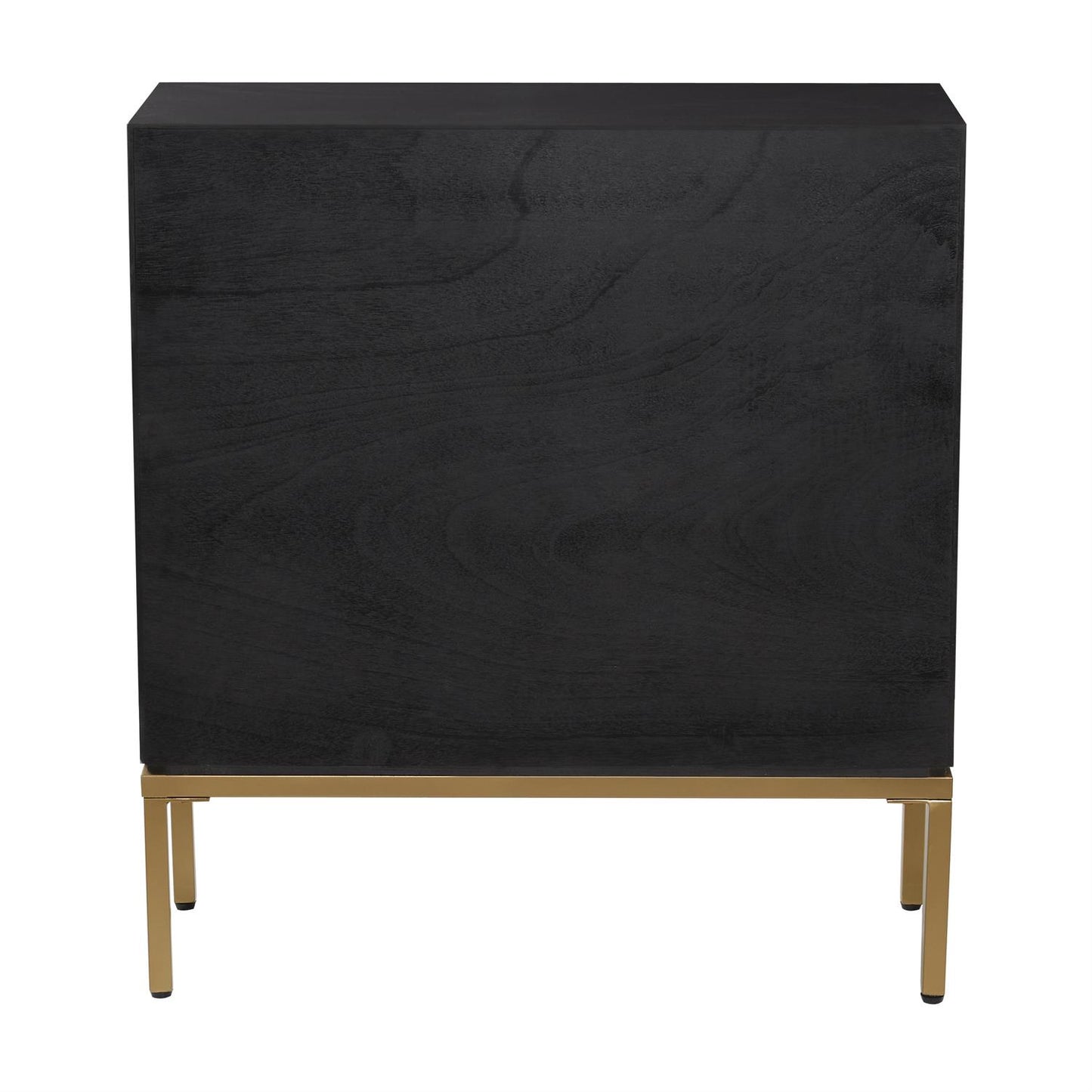 Bronze Ripple Door Cabinet with Crescent Moon Handles – 2-Door Geometric Storage, 30"