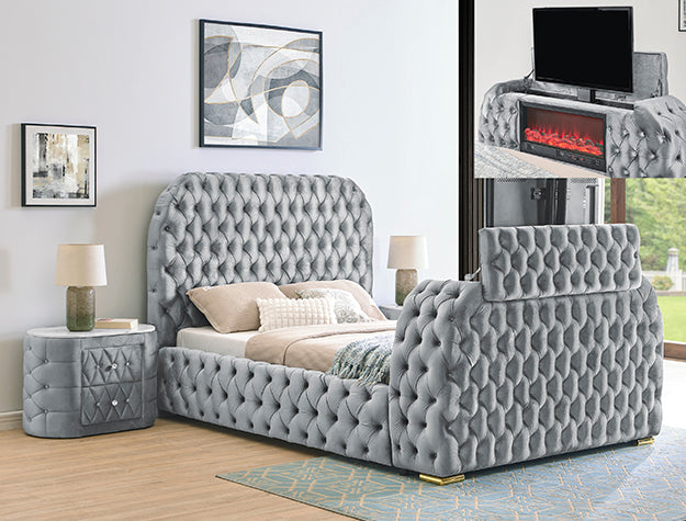 Nata Fireplace TV Lift Bed