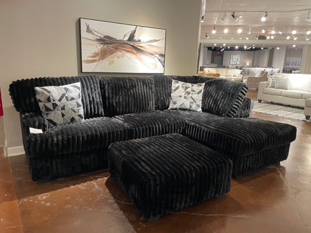 Black Comfort fabric sectional sofa modern design