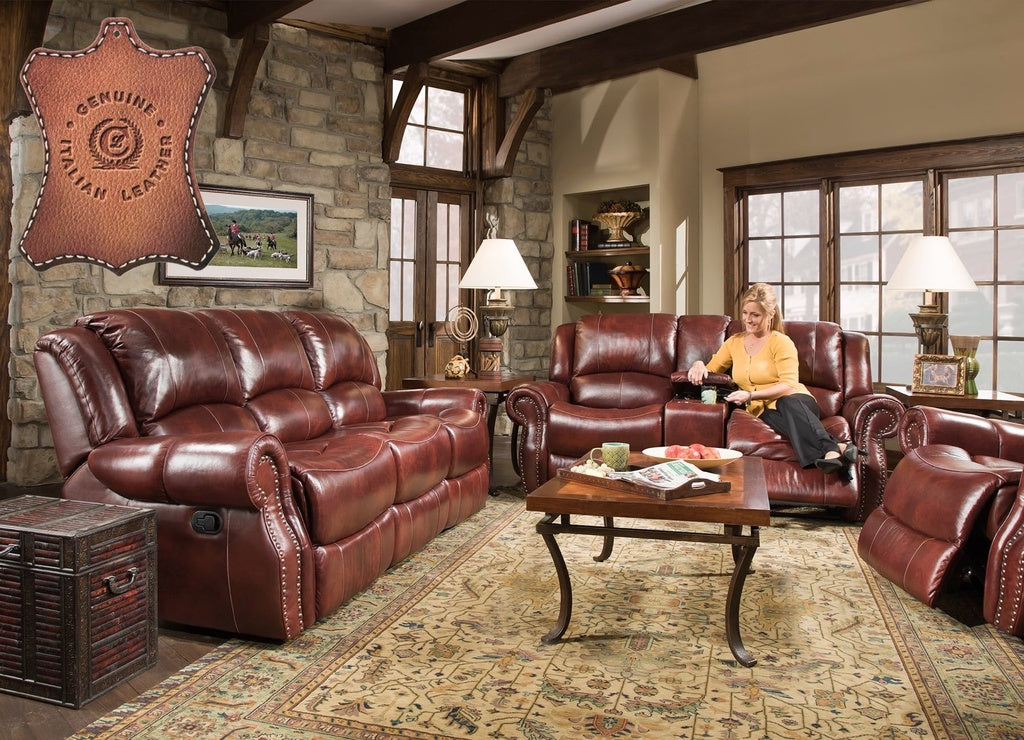 OxBlood Recliner Sofa Set