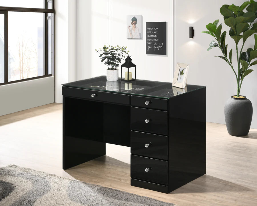 Morgan Black Makeup LED Vanity Set