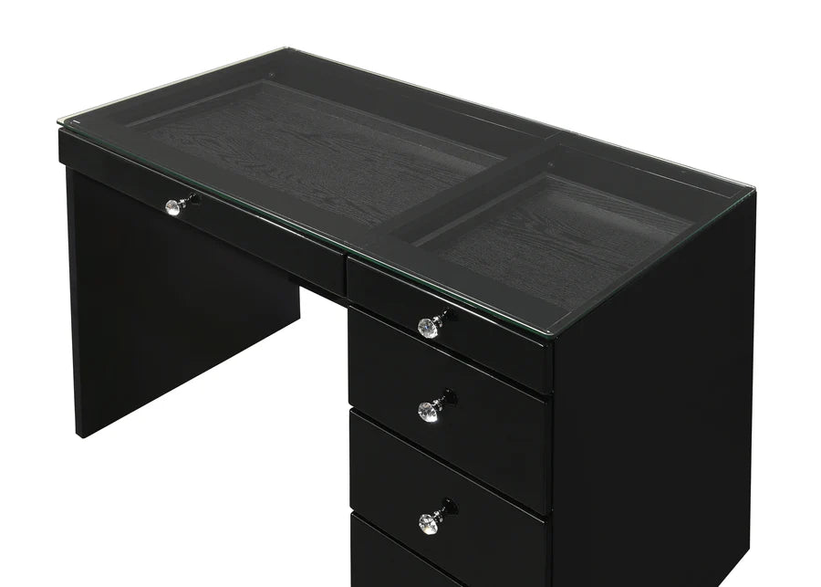 Morgan Black Makeup LED Vanity Set