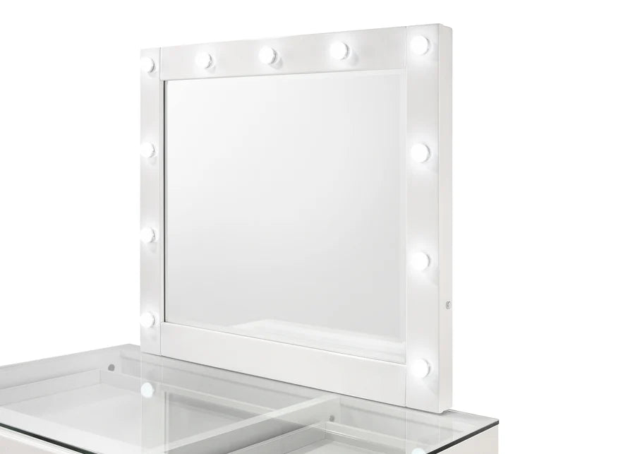 Morgan White Makeup LED Vanity Set