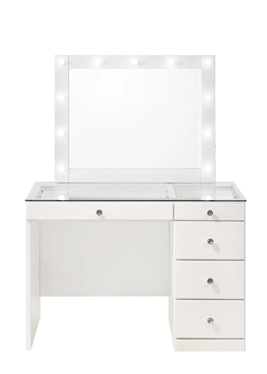 Morgan White Makeup LED Vanity Set