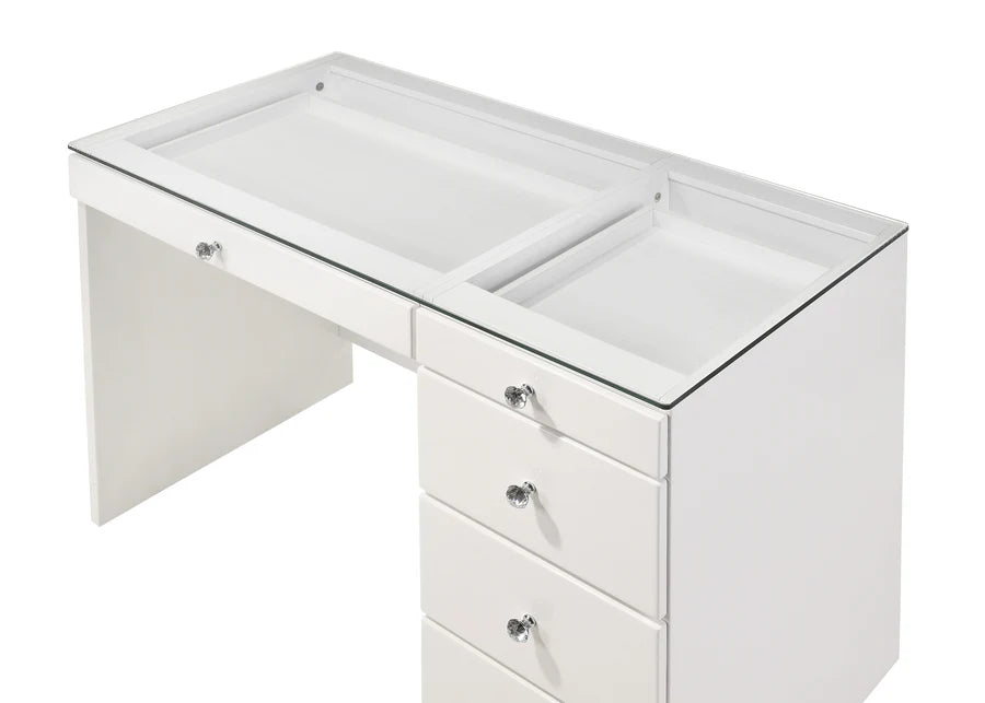 Morgan White Makeup LED Vanity Set