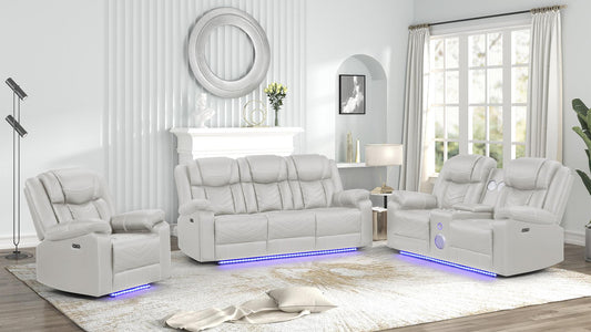 Challenge LED Power Reclining Sofa Set with Bluetooth & USB