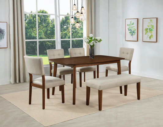 Gregory Dining Set with Upholstered Chairs & Bench | Modern Transitional Dining Collection