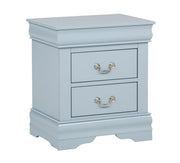 Louis blue-gray dresser with mirror and matching nightstand bedroom set