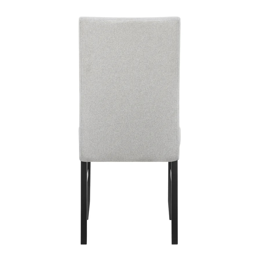 Parkside Contemporary Marble Dining Set with Dove Upholstered Seating