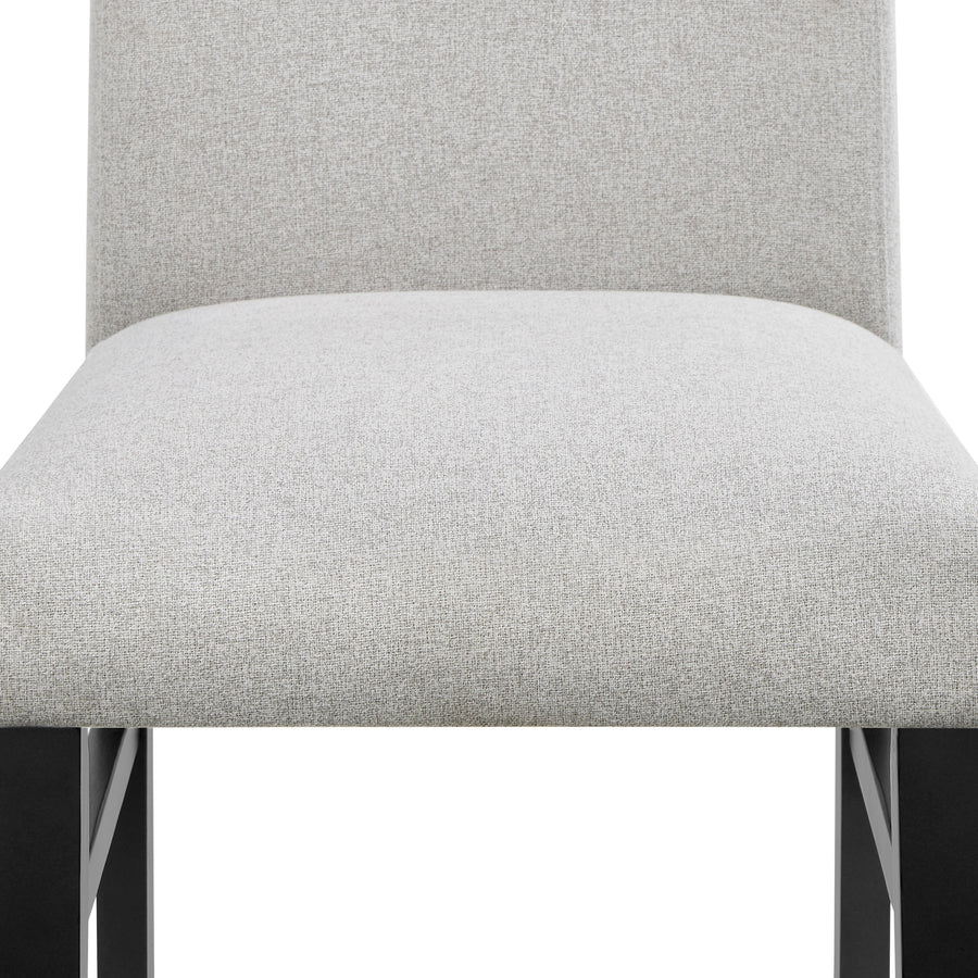 Parkside Contemporary Marble Dining Set with Dove Upholstered Seating