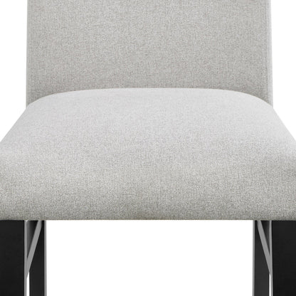 Parkside Contemporary Marble Dining Set with Dove Upholstered Seating