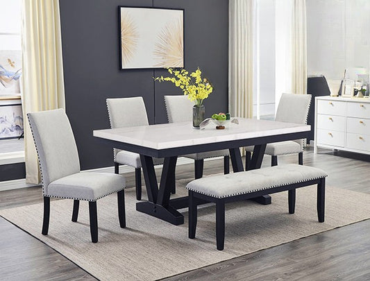 Varley Genuine Marble Dining Set – Timeless Elegance for Modern Living