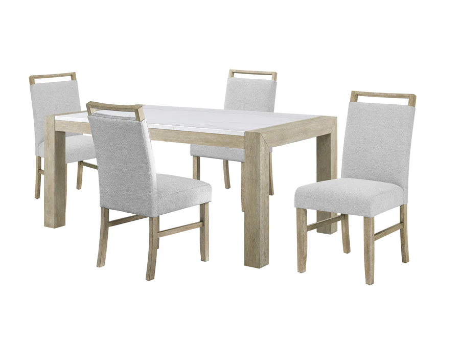 Dune Genuine Marble Dining Set – Modern Elegance and Versatile Design
