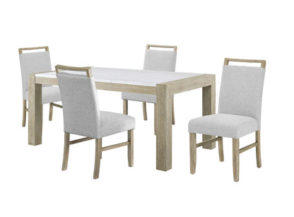 Dune Genuine Marble Dining Set – Modern Elegance and Versatile Design