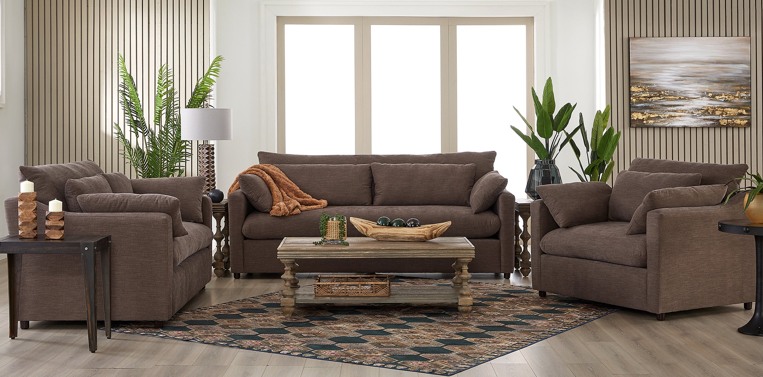 Lilou Modern Deep-Seat Sofa & Loveseat Set – Plush Comfort Design