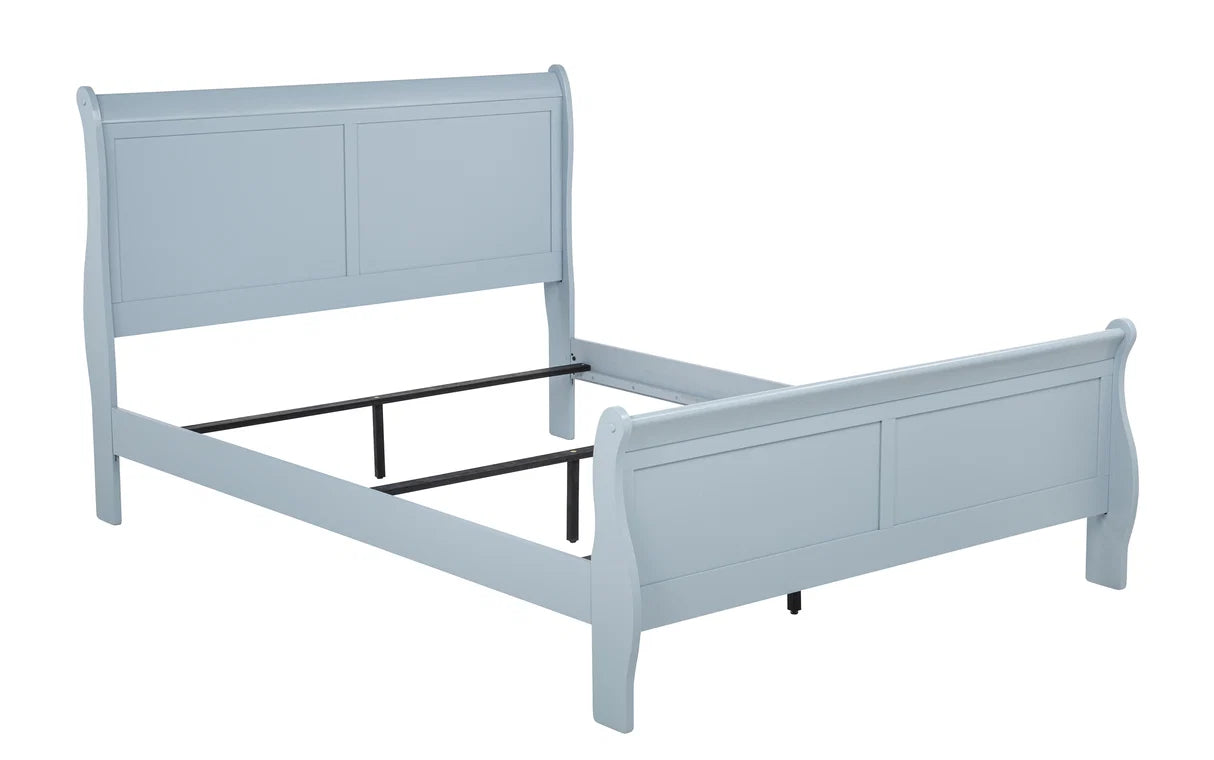 Louis blue-gray dresser with mirror and matching nightstand bedroom set