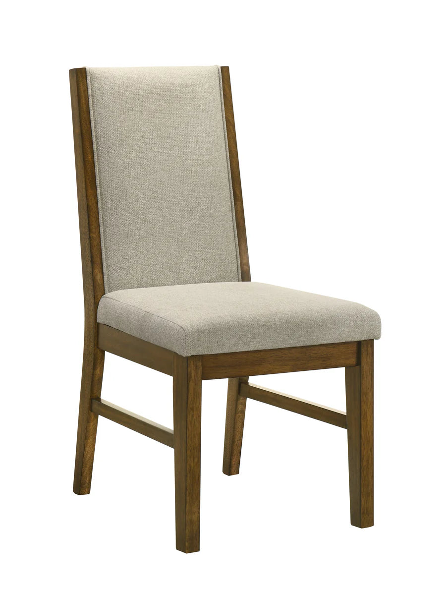 Hollister Contemporary Dining Set with Wooden Frame and Upholstered Chairs