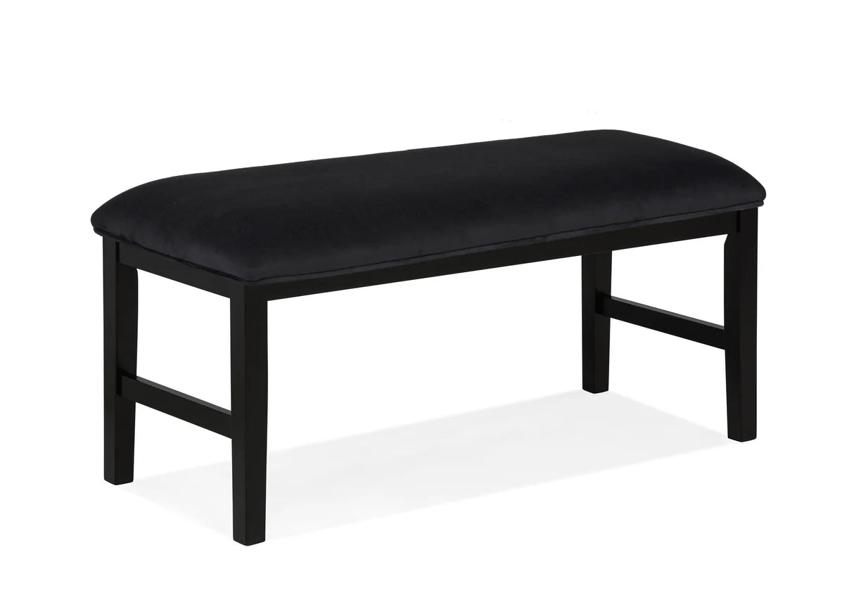 Sebastian Upholstered Dining Bench in Black