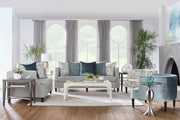 Simone Modern Glam Sofa & Loveseat Set – Nailhead Trim, Designer Pillows, Luxe Fabric