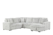Grey Raha II sectional sofa with pullout bed and storage in a modern living room