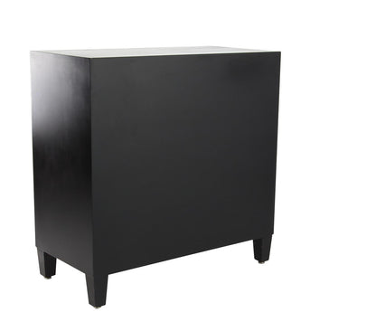 Black Moon Crescent Cabinet with Crystal Knobs – 2-Door Silver Accent, 31"