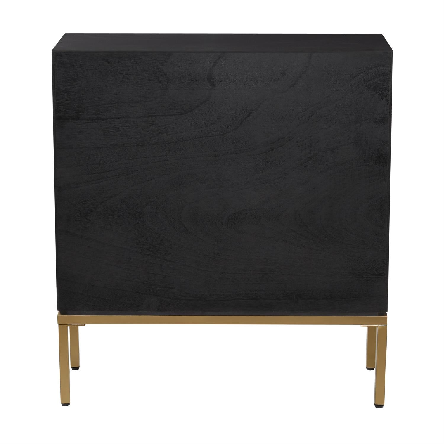 Bronze Ripple Door Cabinet with Crescent Moon Handles – 2-Door Geometric Storage, 30"