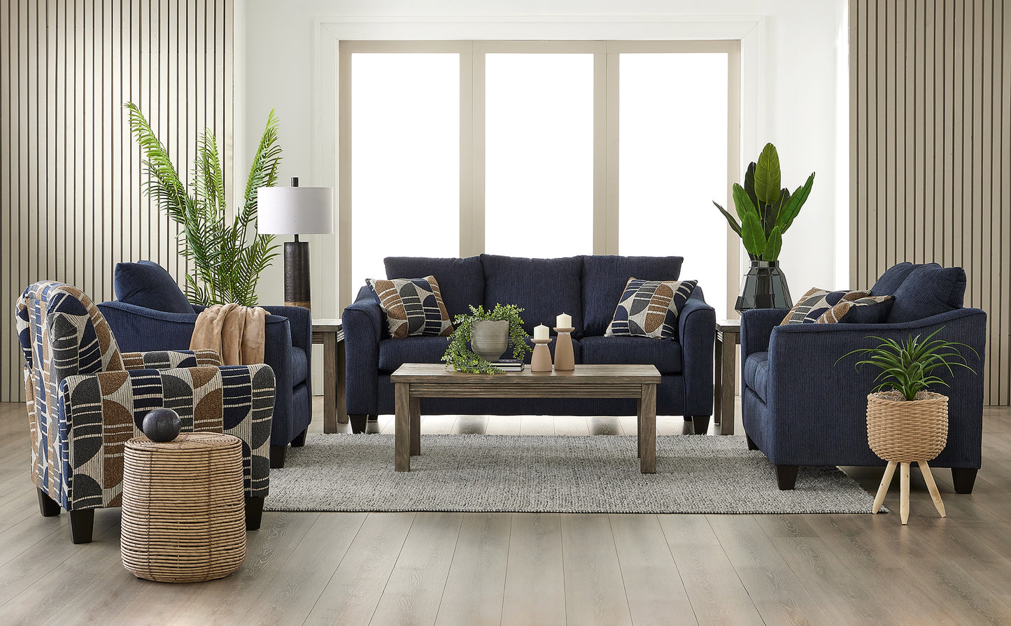 Becker Sofa & Loveseat Set – Modern Fabric Living Room Collection