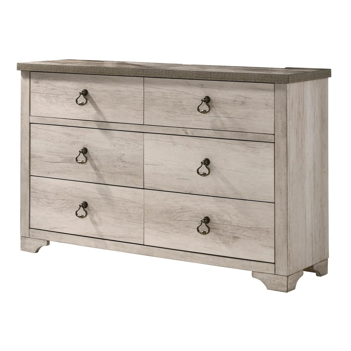 Patterson Whitewash 6-Drawer Dresser
