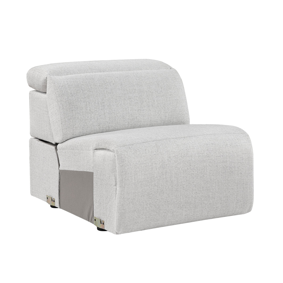 Cloud chenille 5-piece modular power reclining sectional with power headrests