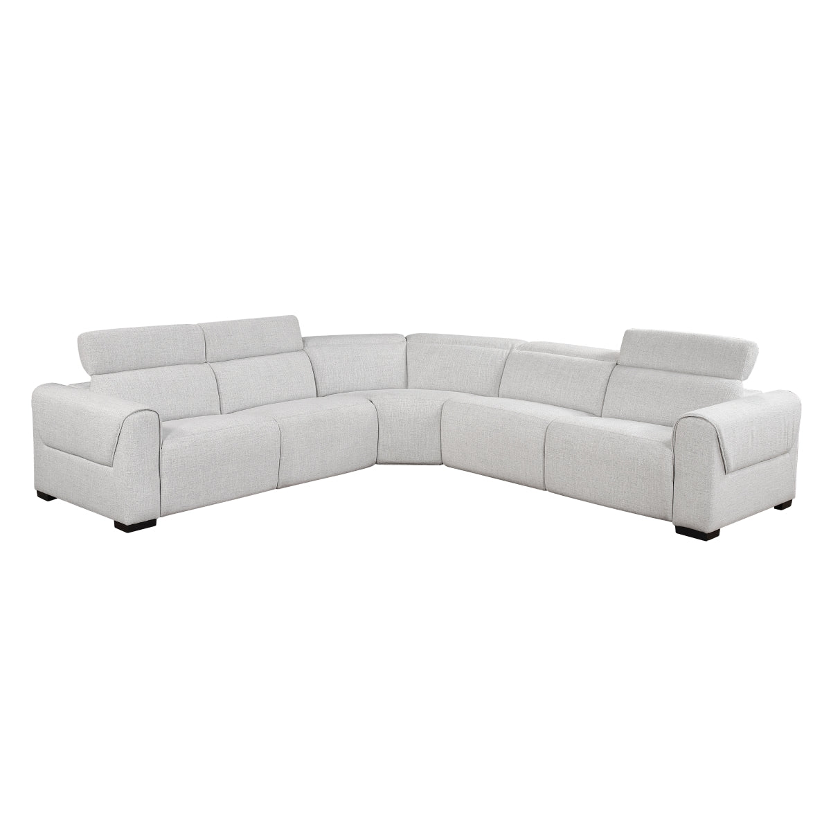 Cloud chenille 5-piece modular power reclining sectional with power headrests
