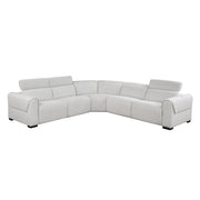 Cloud chenille 5-piece modular power reclining sectional with power headrests