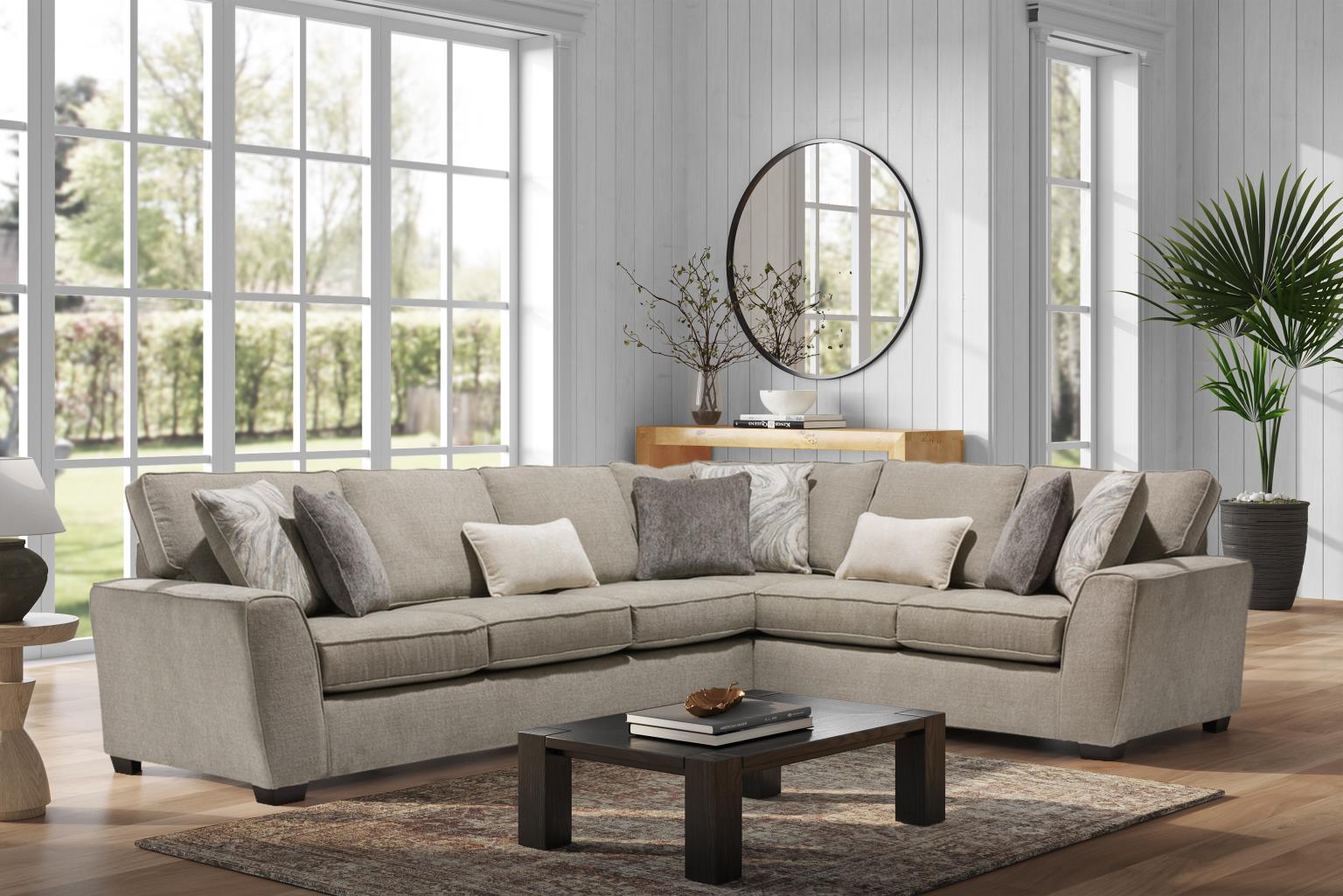 Tessa Alabaster Sectional – Contemporary Fabric Sectional Sofa