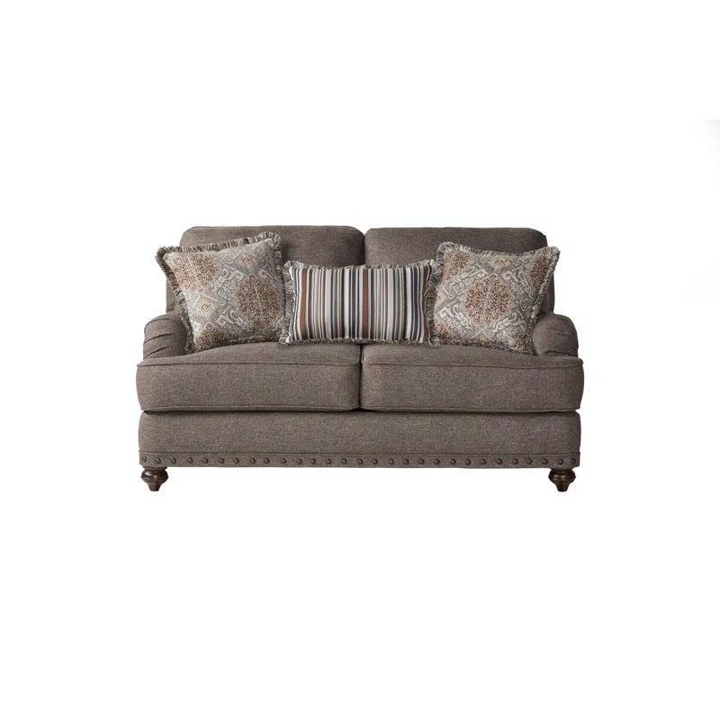 Cycle Traditional Nailhead Sofa & Loveseat Set – Classic Rolled-Arm Design