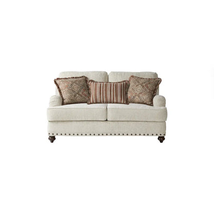 Cycle Traditional Nailhead Sofa & Loveseat Set – Classic Rolled-Arm Design