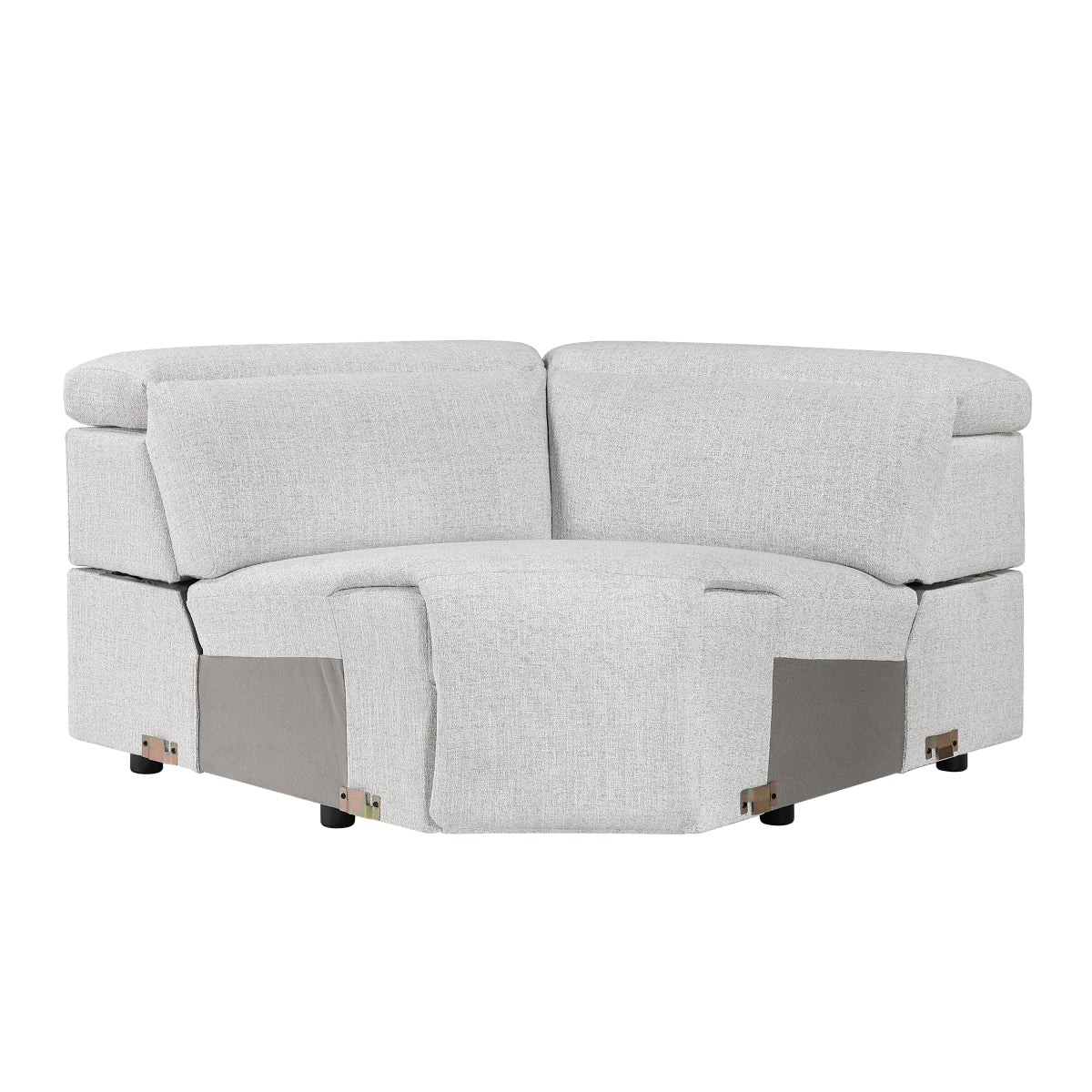 Cloud chenille 5-piece modular power reclining sectional with power headrests