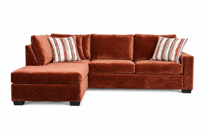 Isla Cinnamon Left-Facing Chaise Sectional – Made in USA Contemporary Sectional Sofa