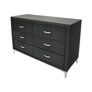 Lucinda Black Tufted Dresser with Nailhead Trim