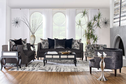 Simone Modern Glam Sofa & Loveseat Set – Nailhead Trim, Designer Pillows, Luxe Fabric