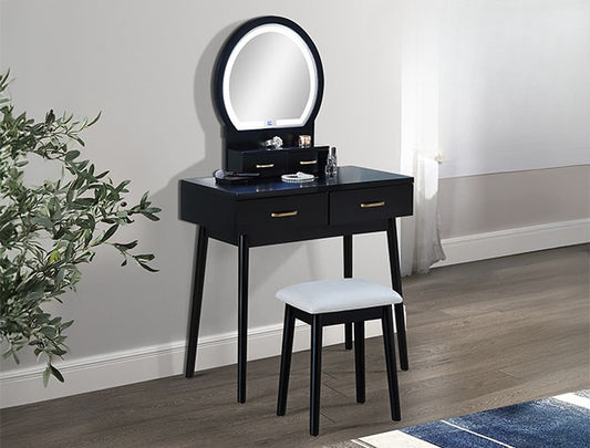 Cecilia Black LED Vanity Set
