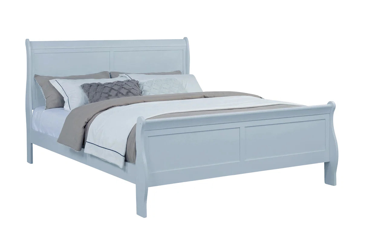 Louis blue-gray dresser with mirror and matching nightstand bedroom set