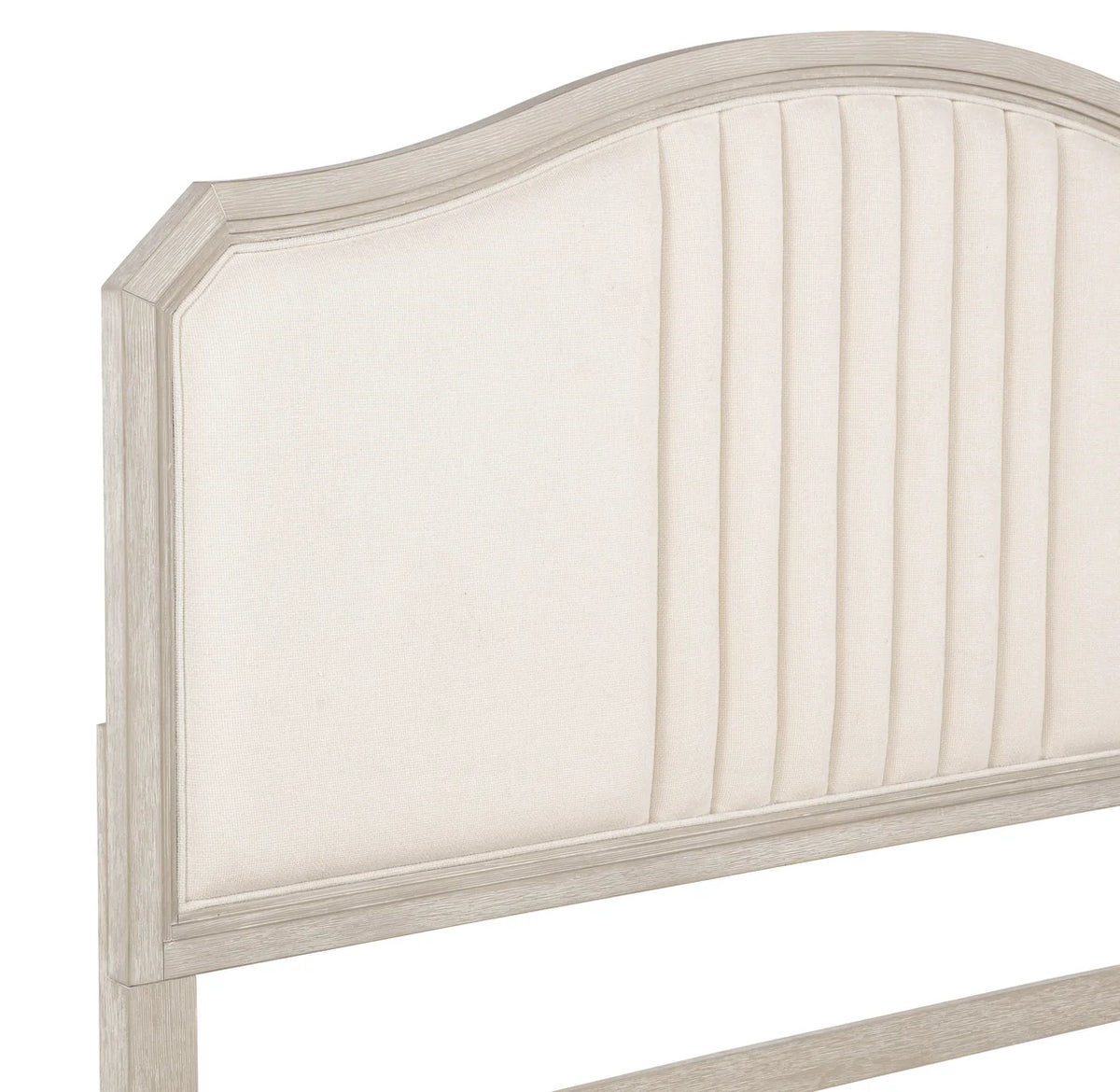Napoli bedroom set with upholstered channel-tufted headboard bed and matching wood dresser