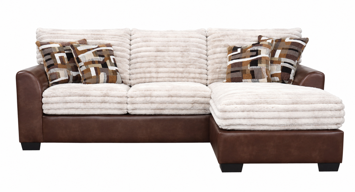 Big Wig Mocha Sectional – Plush Contemporary Sectional with Removable Cushions