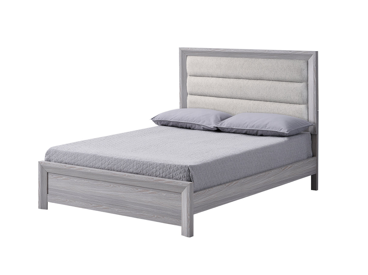 Adelaide Upholstered Bed in Drift Wood Finish