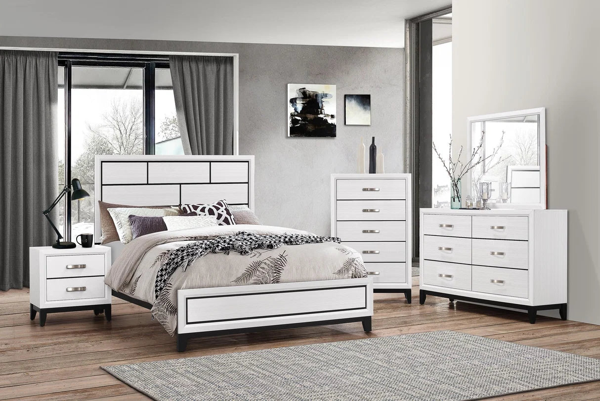 Akerson Chalk White Panel Bed