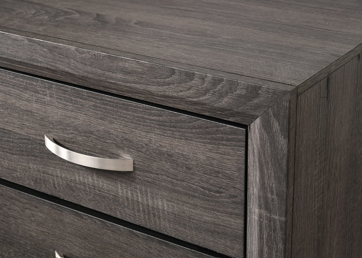 Akerson Grey Nightstand with Two Drawers