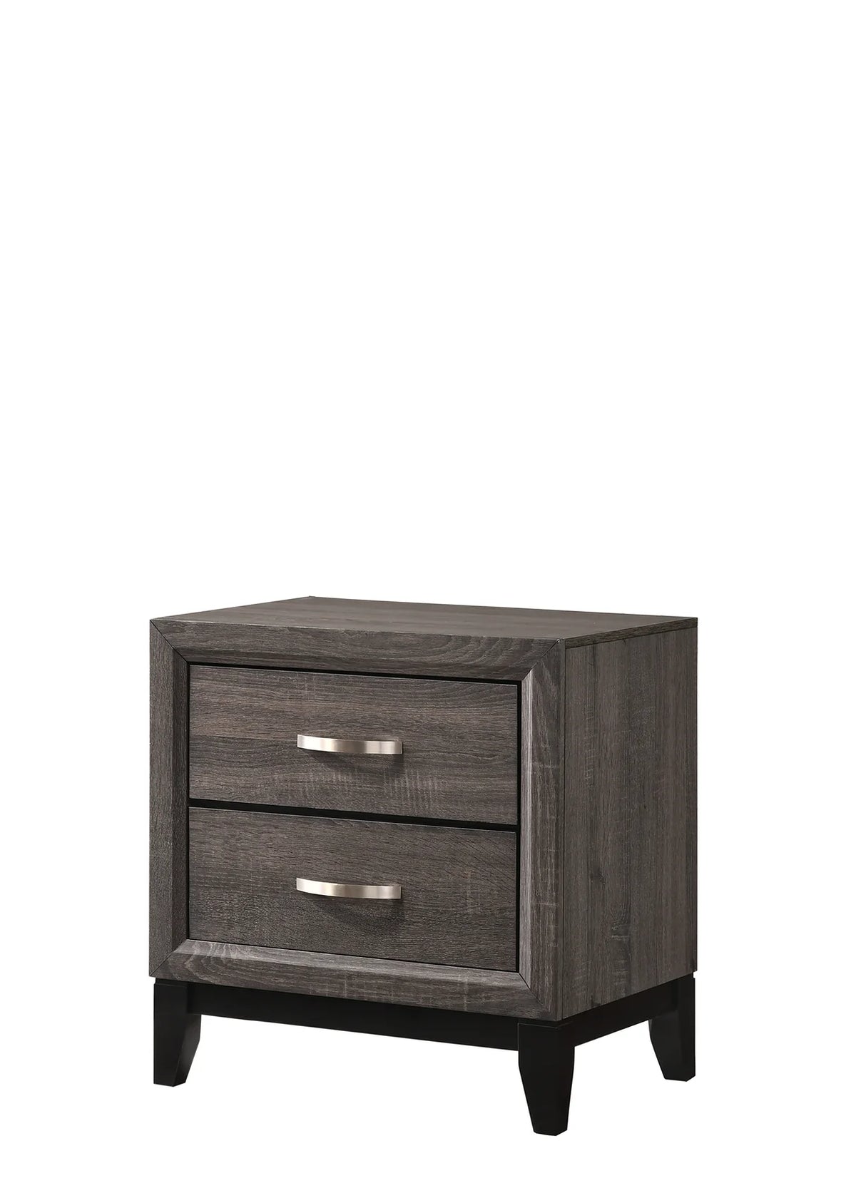 Akerson Grey Nightstand with Two Drawers