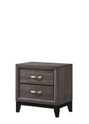 Akerson Grey Nightstand with Two Drawers